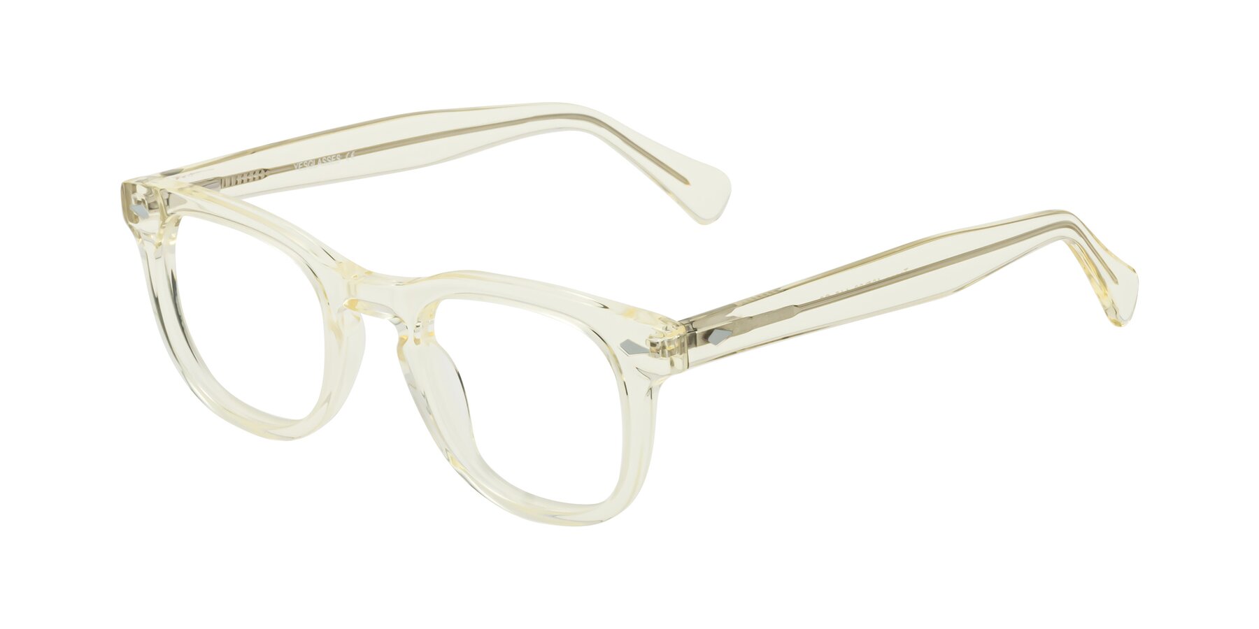 Angle of Tanna in Transparent Yellow with Clear Reading Eyeglass Lenses