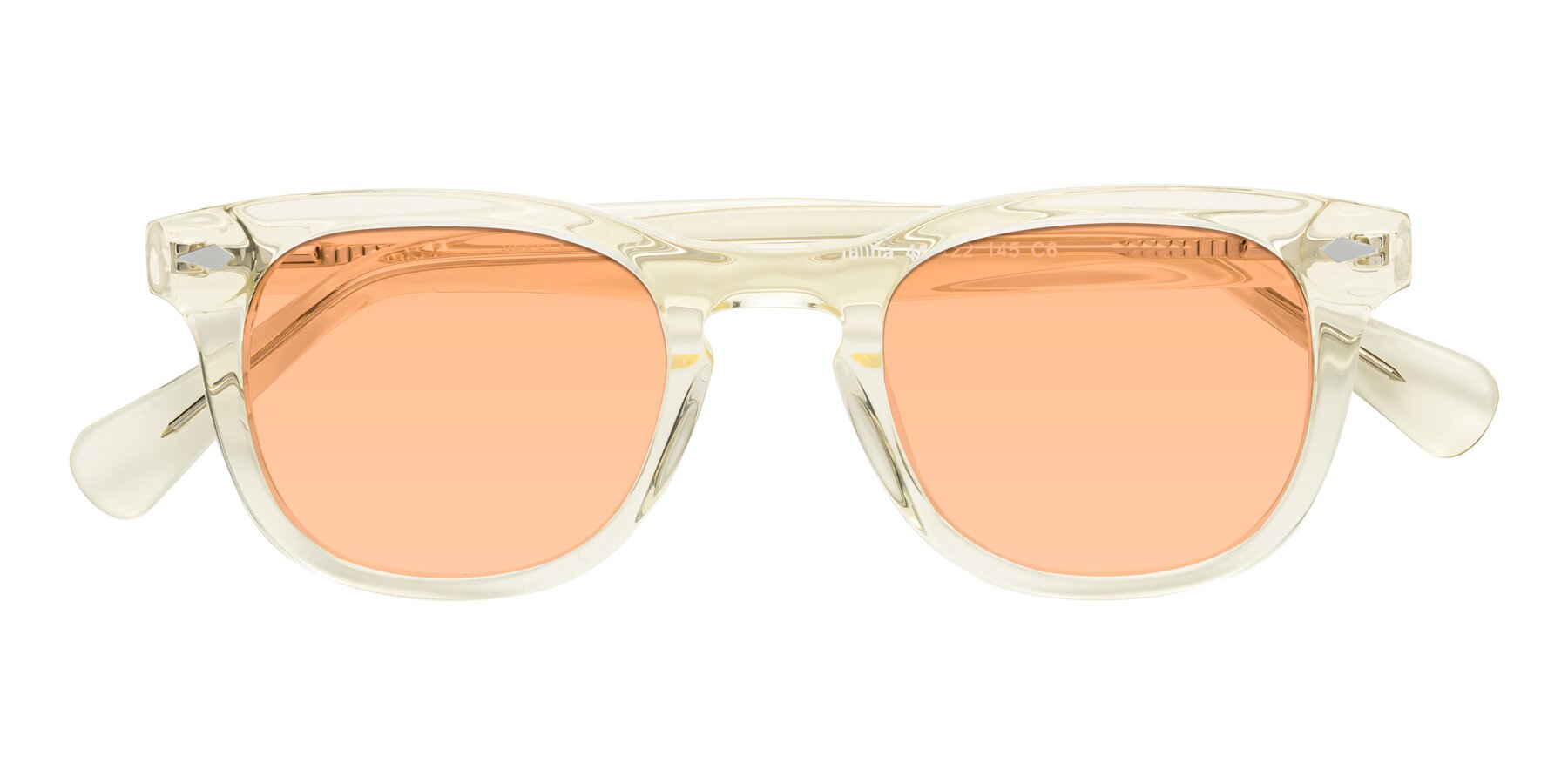 Folded Front of Tanna in Transparent Yellow with Light Orange Tinted Lenses