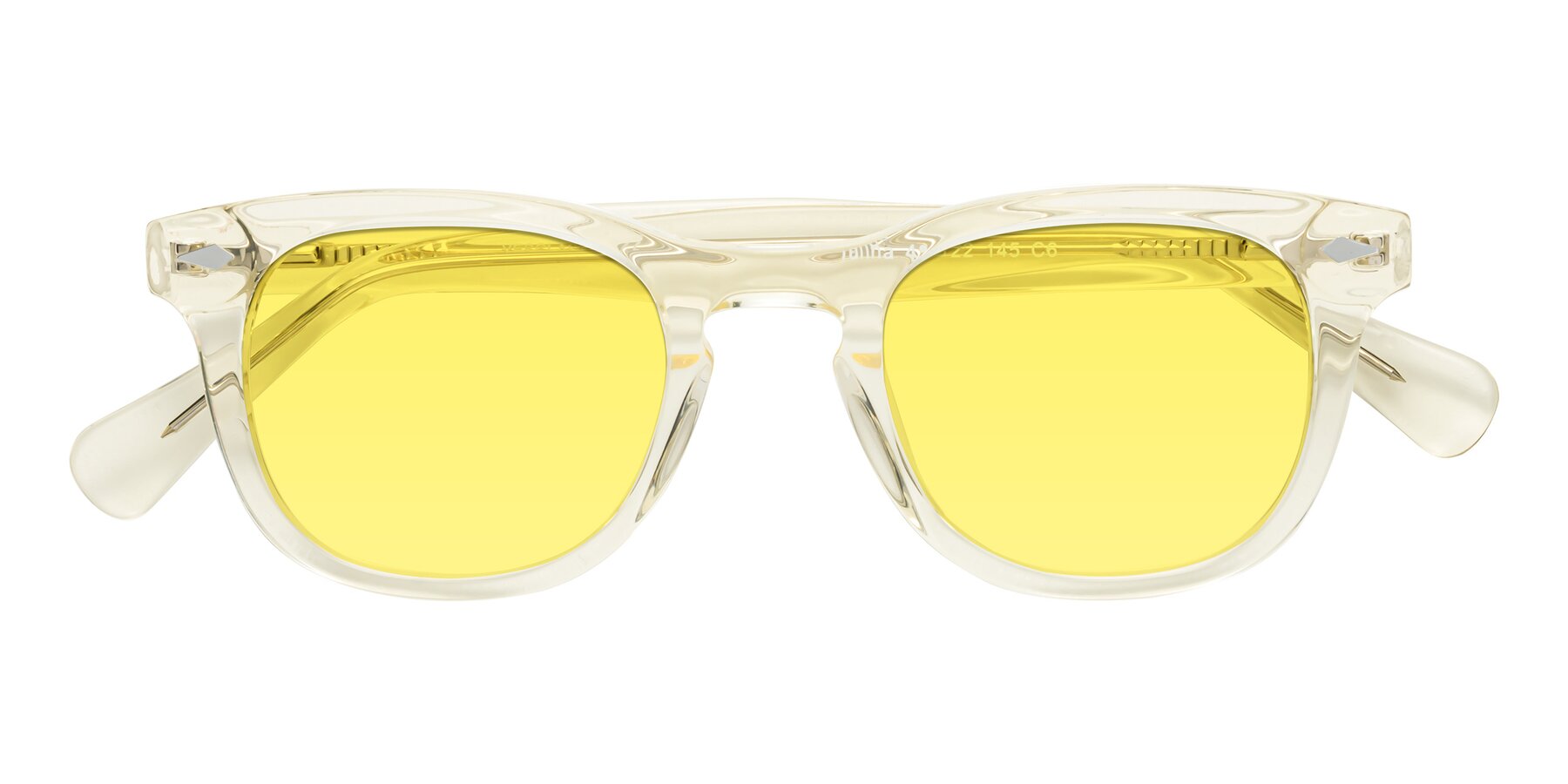 Folded Front of Tanna in Transparent Yellow with Medium Yellow Tinted Lenses