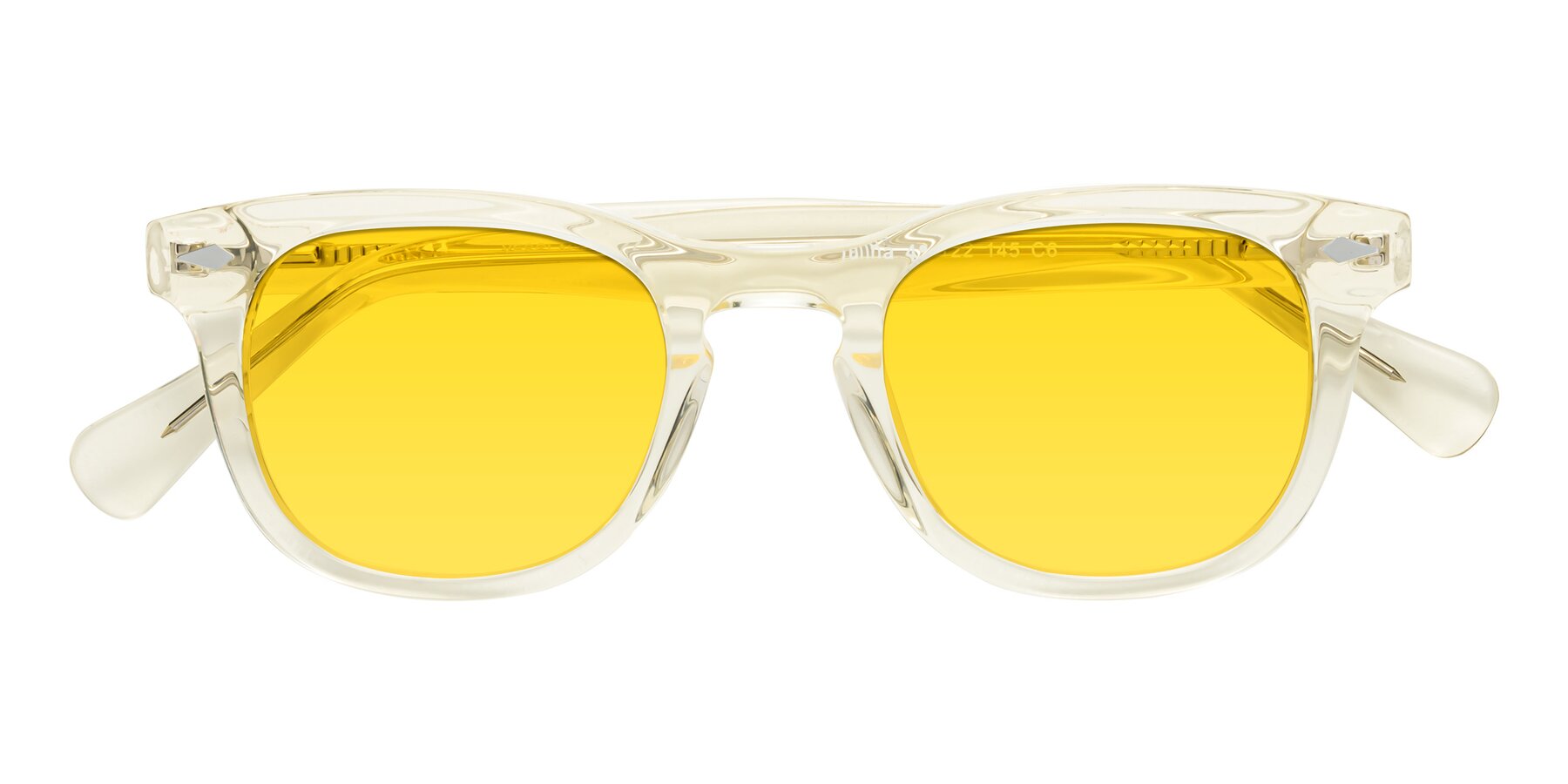 Folded Front of Tanna in Transparent Yellow with Yellow Tinted Lenses