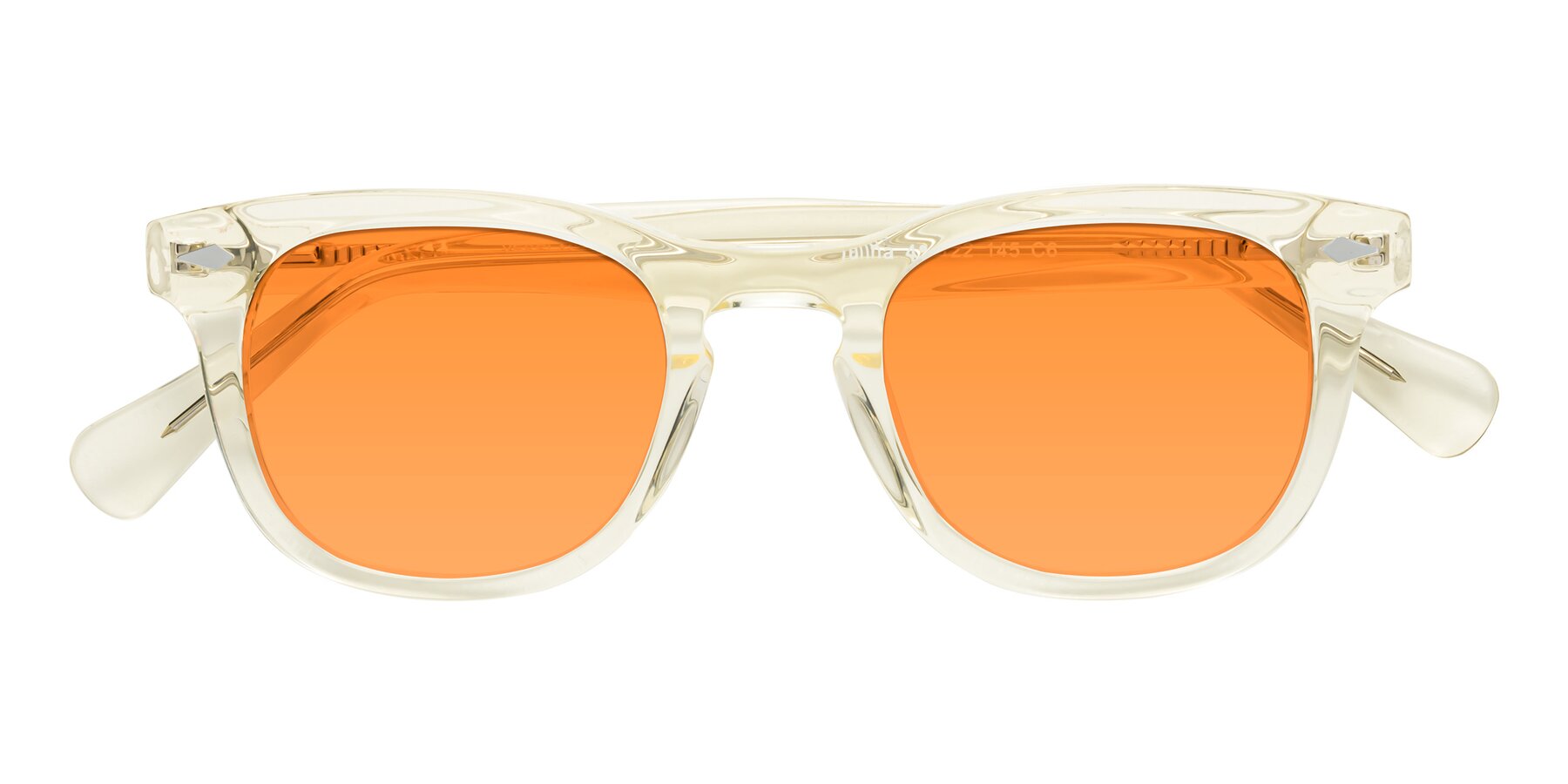 Folded Front of Tanna in Transparent Yellow with Orange Tinted Lenses