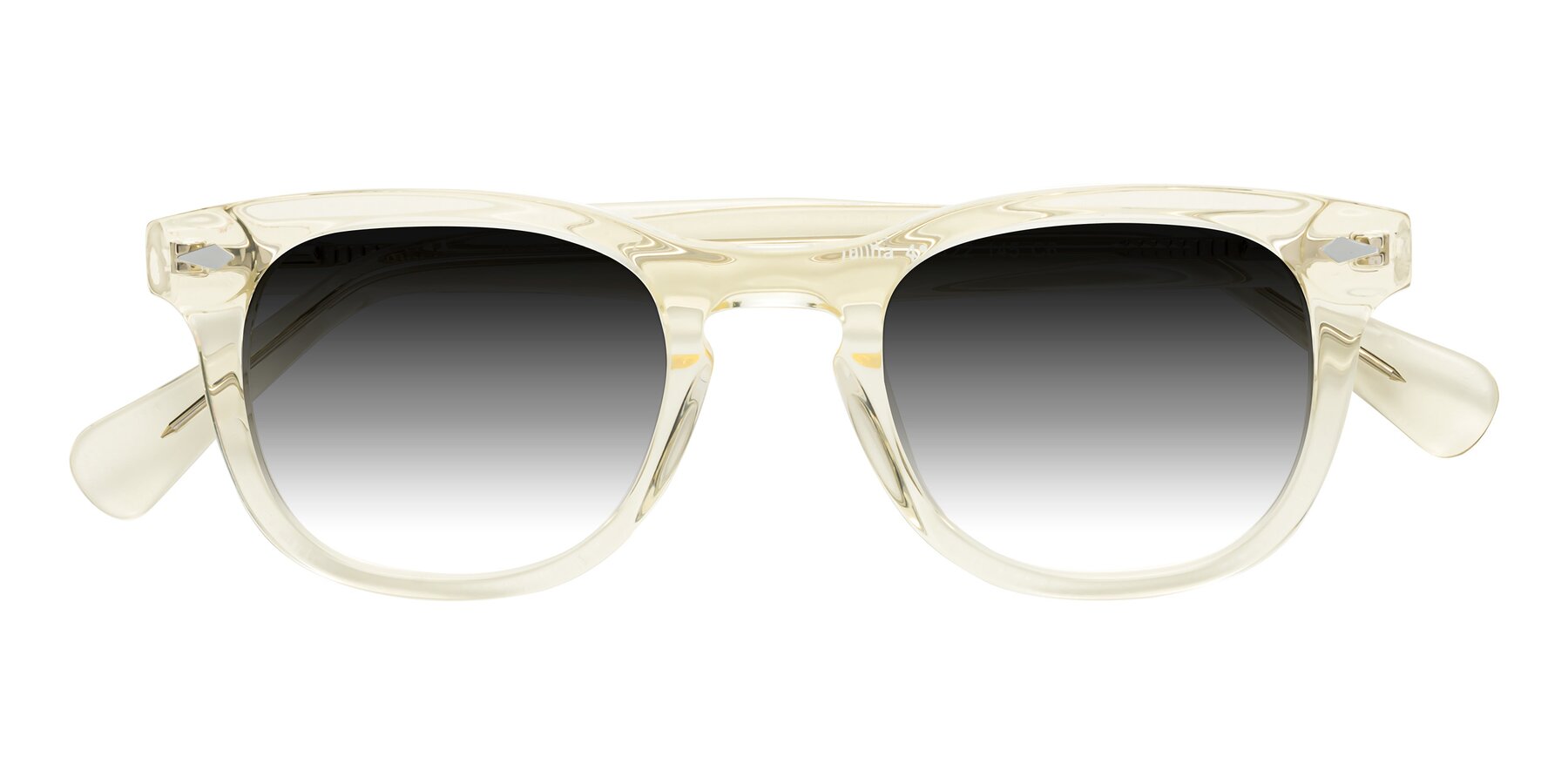 Folded Front of Tanna in Transparent Yellow with Gray Gradient Lenses