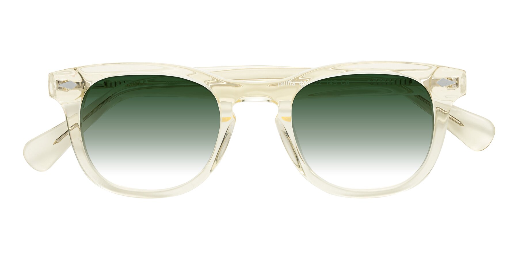 Folded Front of Tanna in Transparent Yellow with Green Gradient Lenses