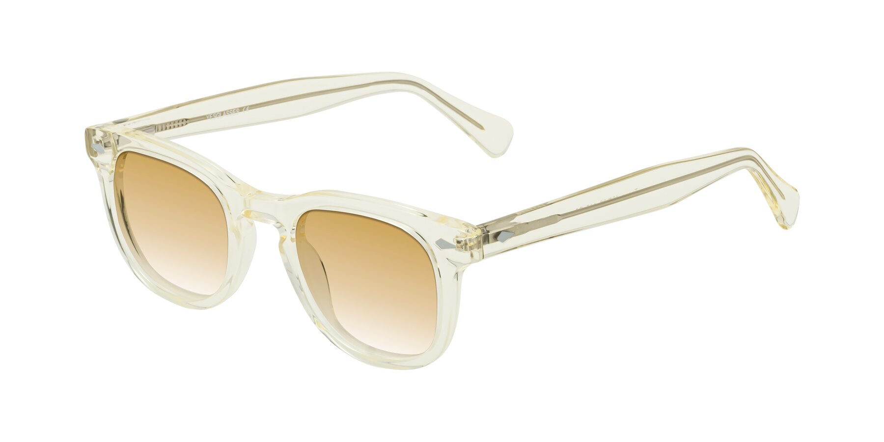 Angle of Tanna in Transparent Yellow with Champagne Gradient Lenses