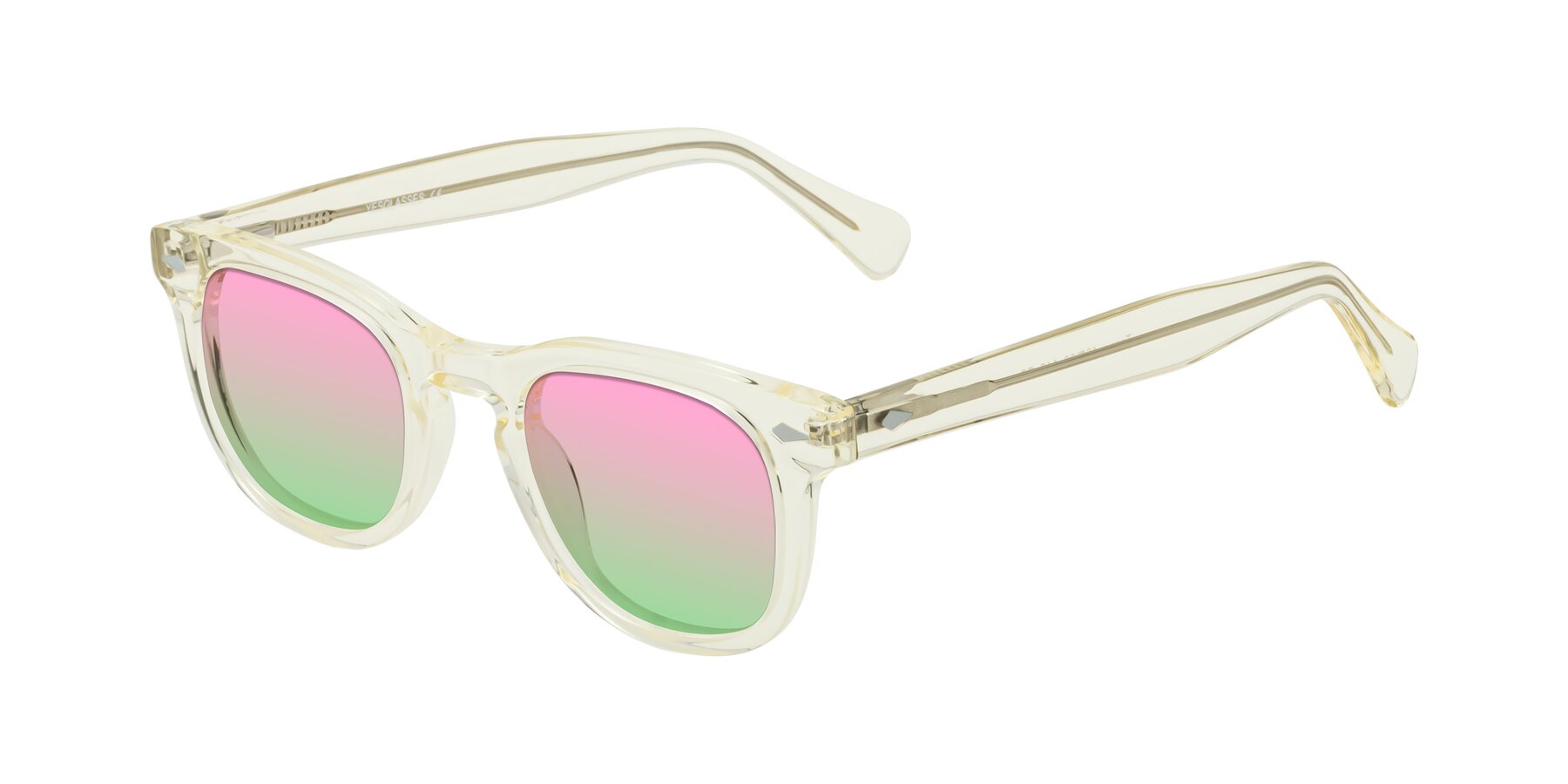 Angle of Tanna in Transparent Yellow with Pink / Green Gradient Lenses