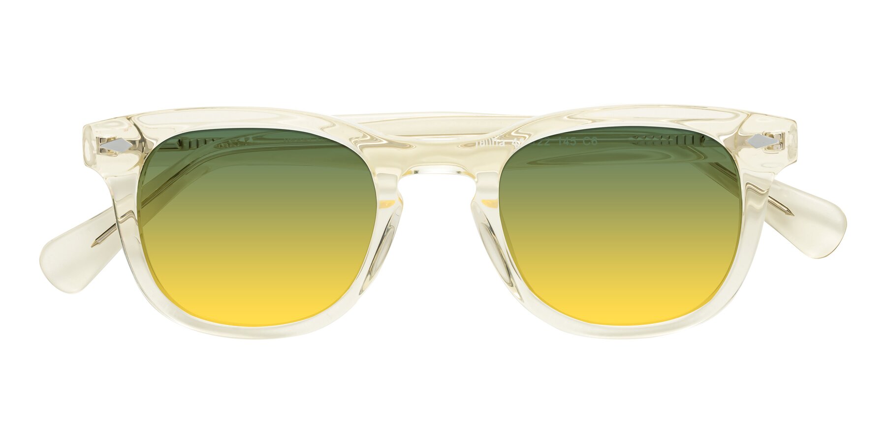 Folded Front of Tanna in Transparent Yellow with Green / Yellow Gradient Lenses