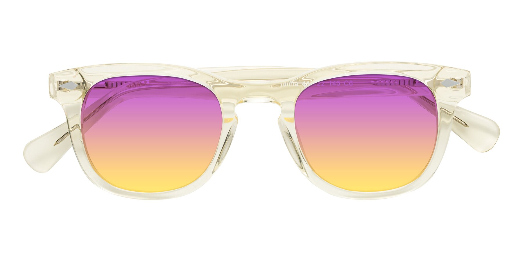 Folded Front of Tanna in Transparent Yellow with Purple / Yellow Gradient Lenses