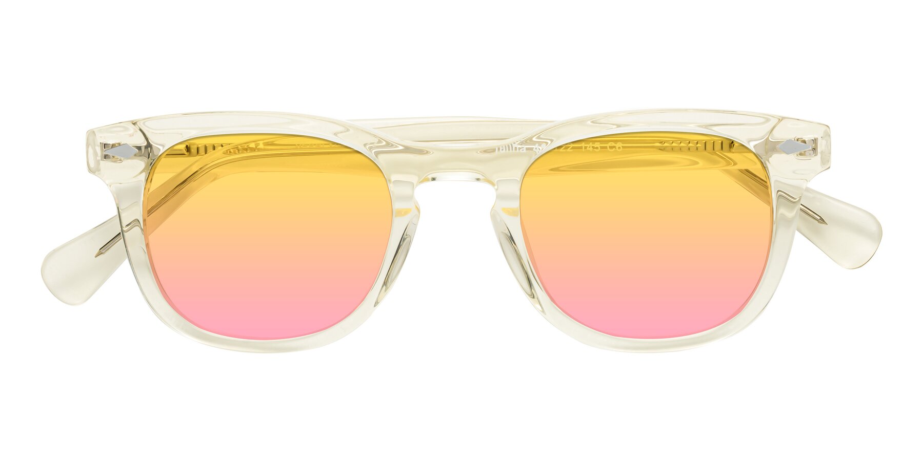 Folded Front of Tanna in Transparent Yellow with Yellow / Pink Gradient Lenses