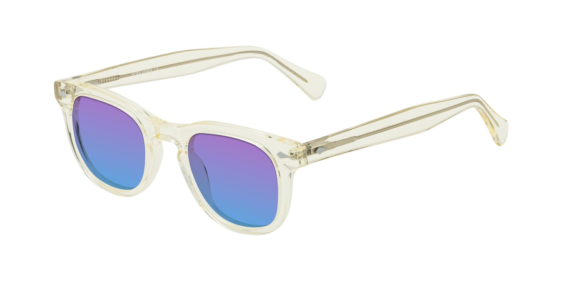 Angle of Tanna in Transparent Yellow with Purple / Blue Gradient Lenses