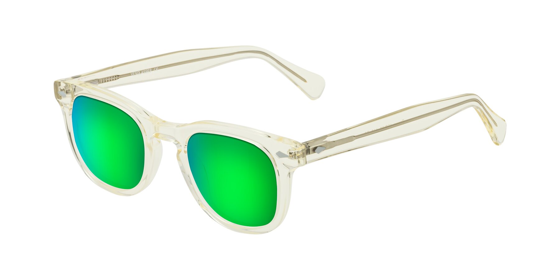 Angle of Tanna in Transparent Yellow with Green Mirrored Lenses