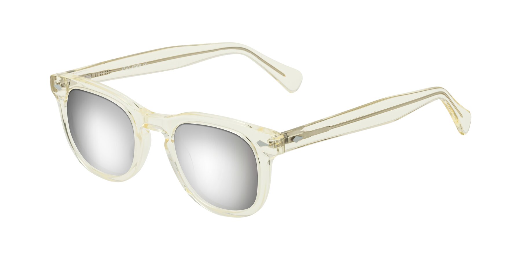 Angle of Tanna in Transparent Yellow with Silver Mirrored Lenses