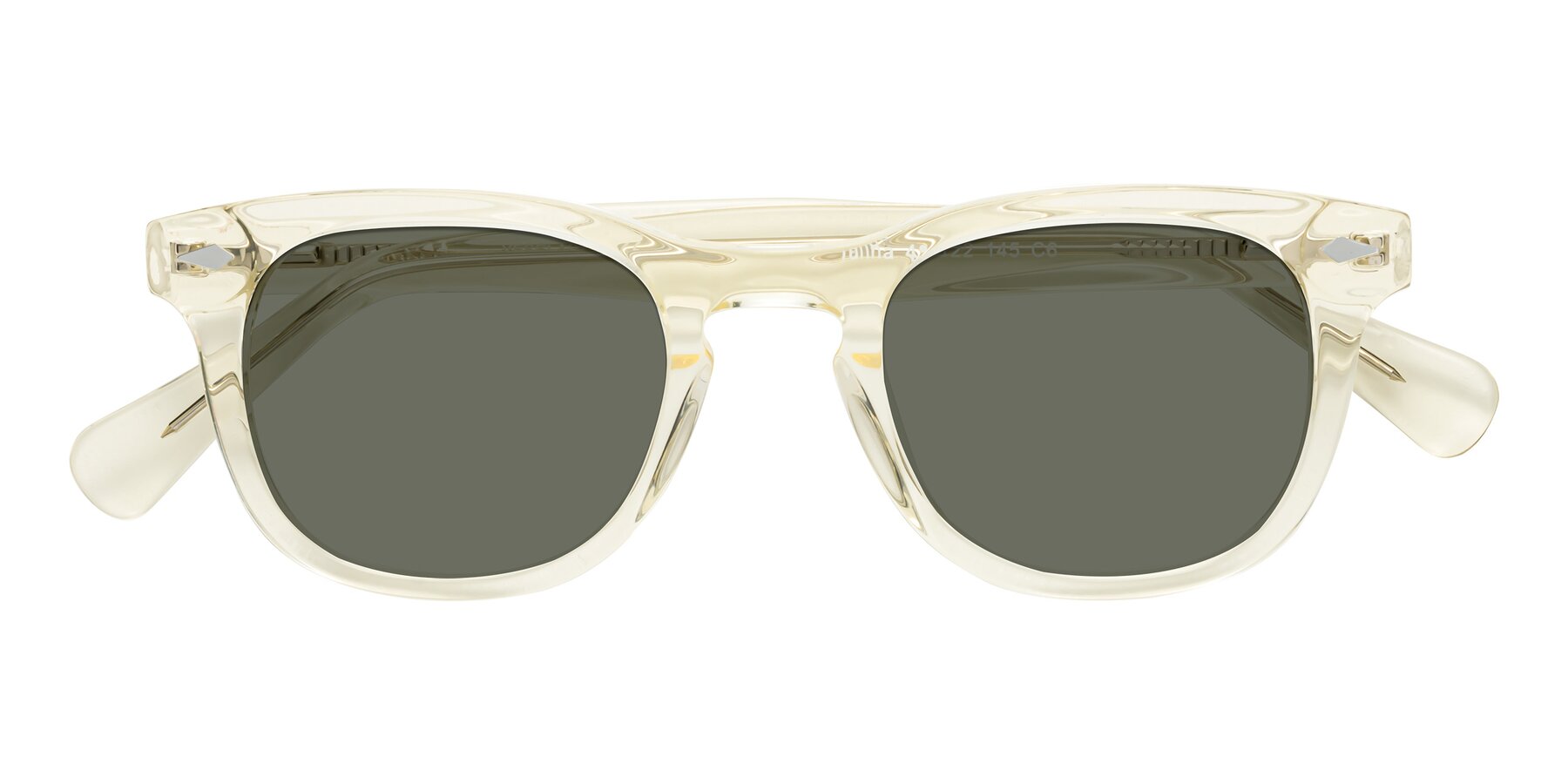 Folded Front of Tanna in Transparent Yellow with Gray Polarized Lenses