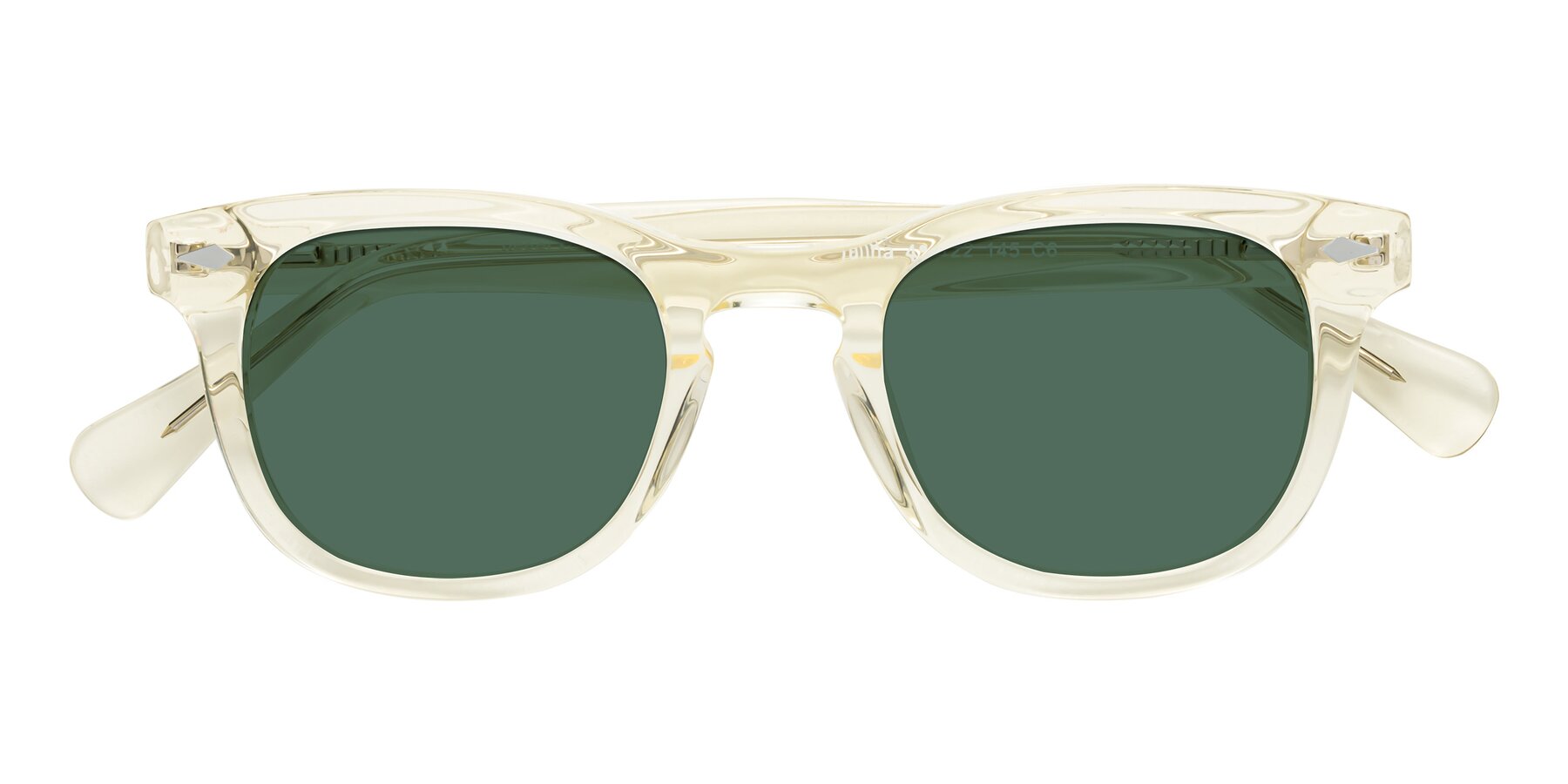 Folded Front of Tanna in Transparent Yellow with Green Polarized Lenses