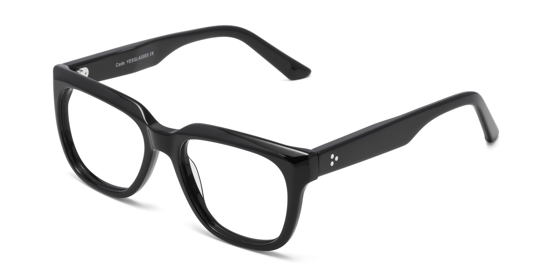 Angle of Cade in Black with Clear Blue Light Blocking Lenses