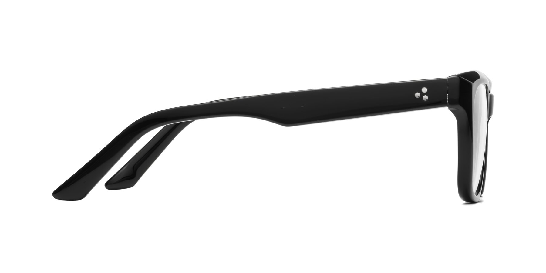 Side of Cade in Black with Clear Eyeglass Lenses