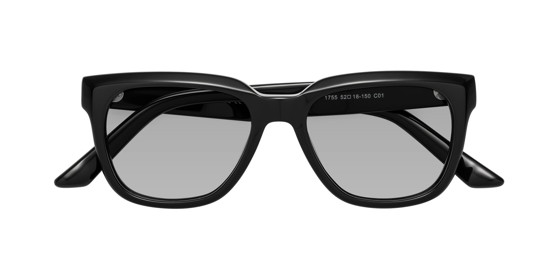 Folded Front of Cade in Black with Light Gray Tinted Lenses