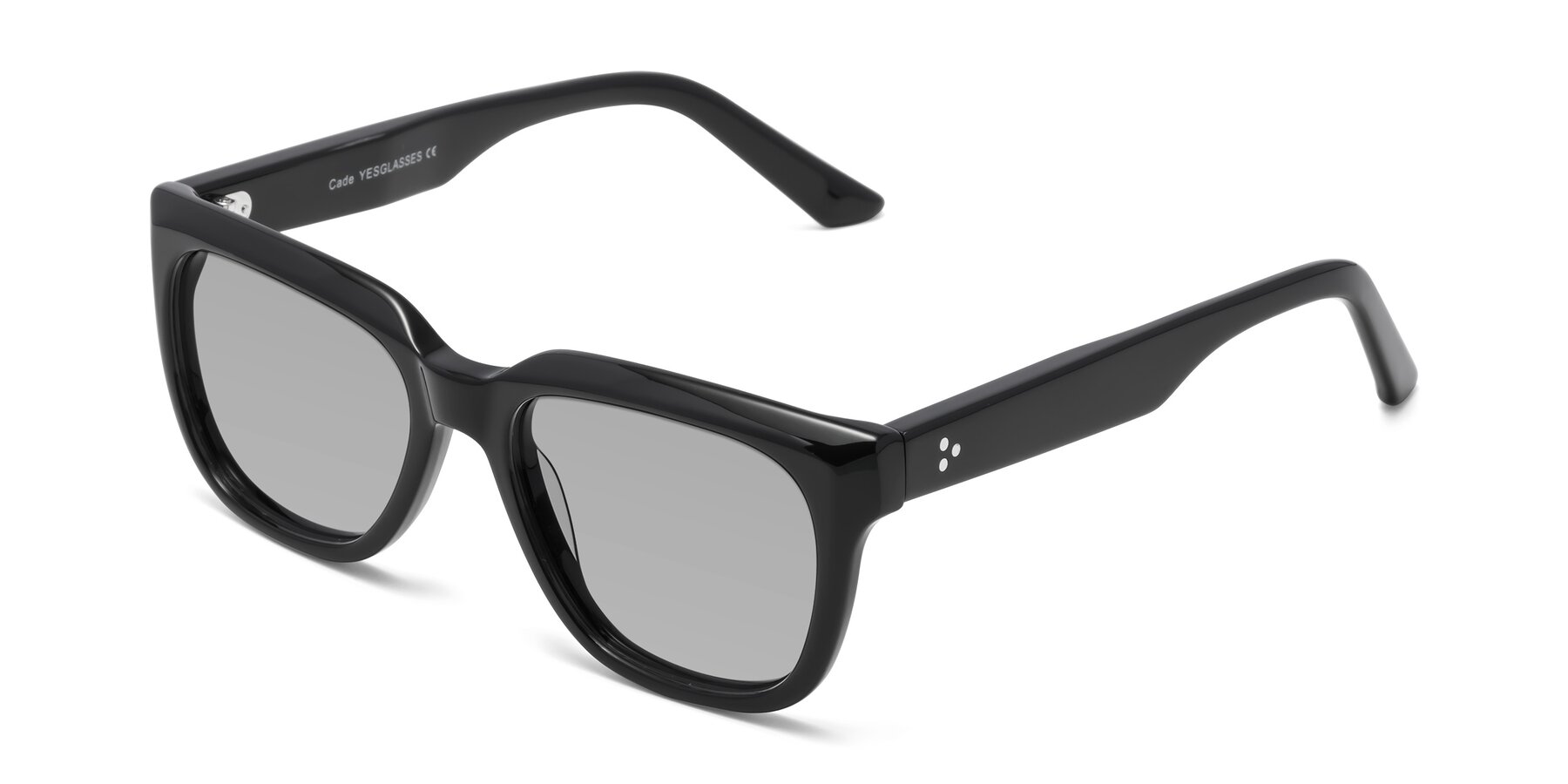 Angle of Cade in Black with Light Gray Tinted Lenses