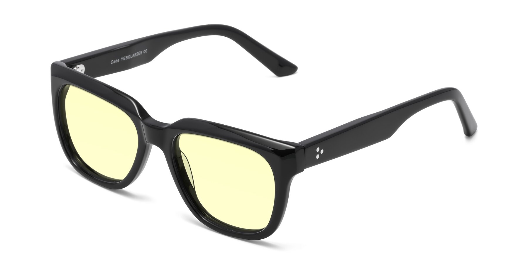 Angle of Cade in Black with Light Yellow Tinted Lenses