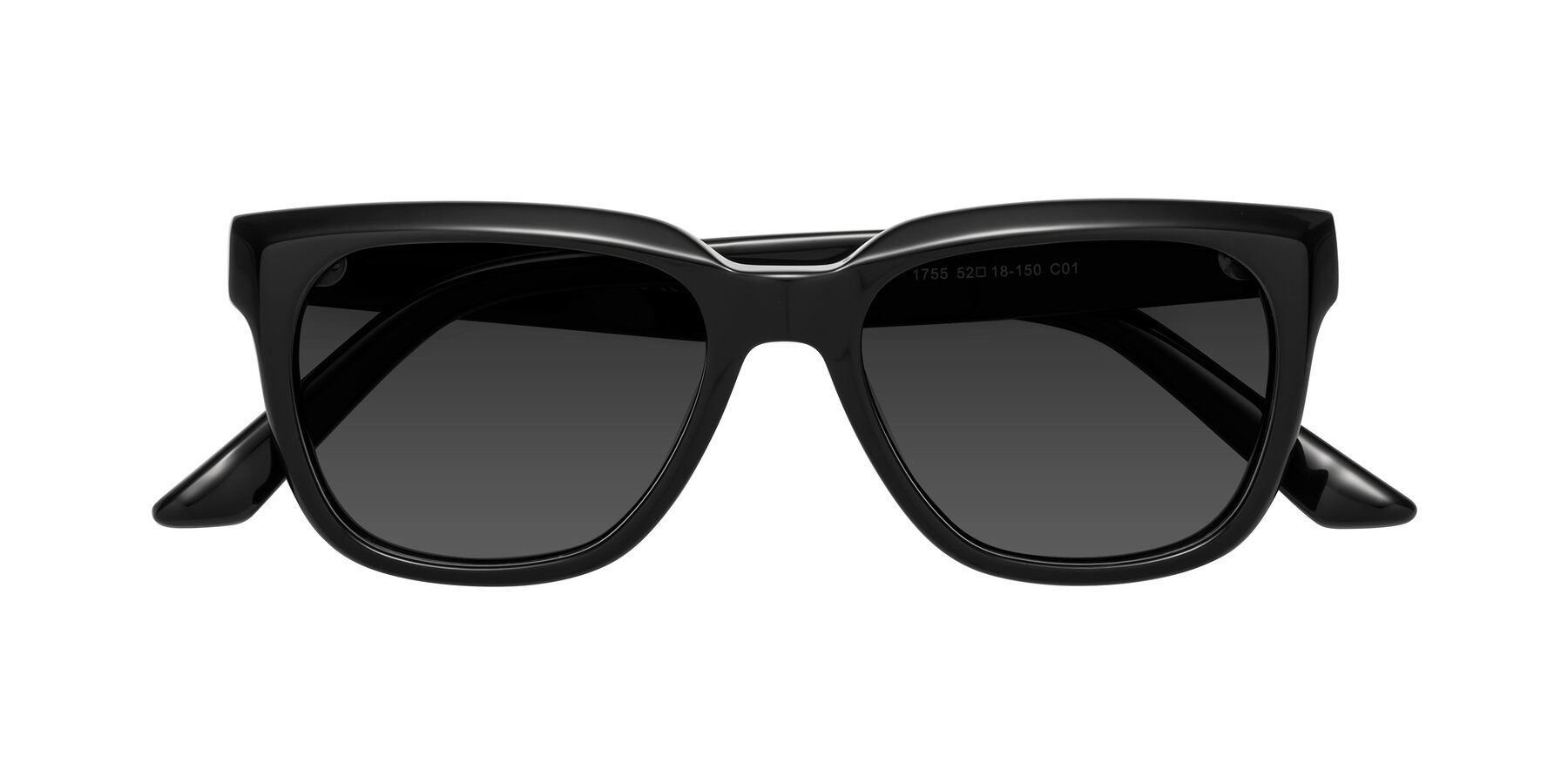 Folded Front of Cade in Black with Gray Tinted Lenses