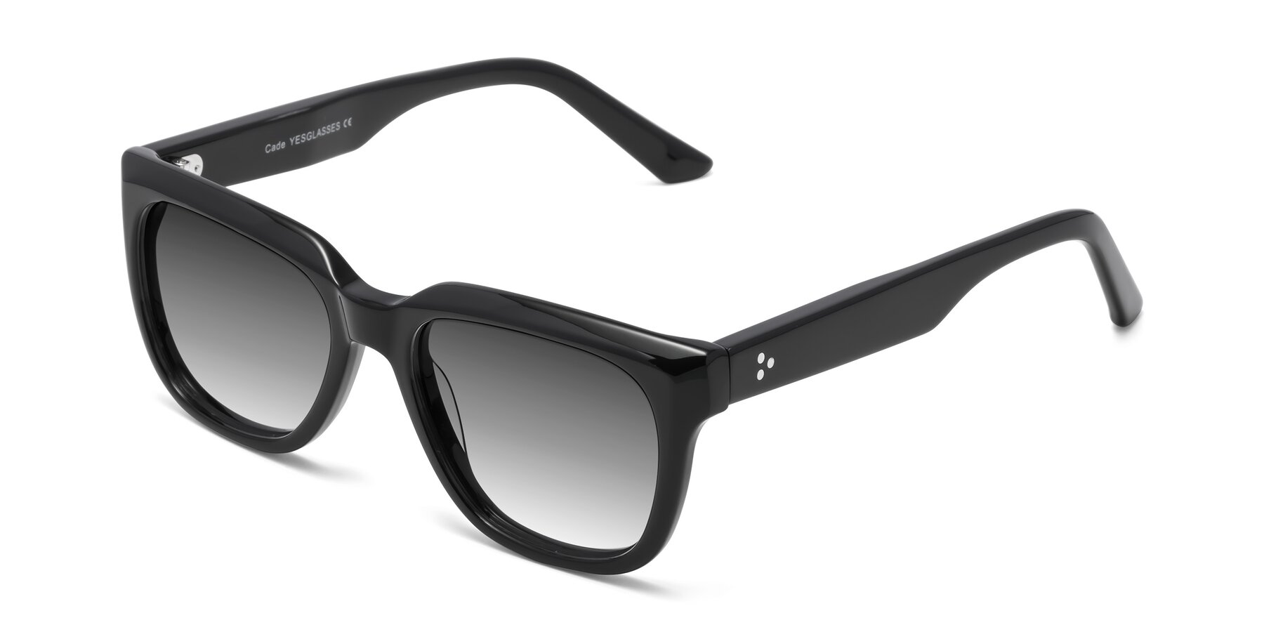 Angle of Cade in Black with Gray Gradient Lenses