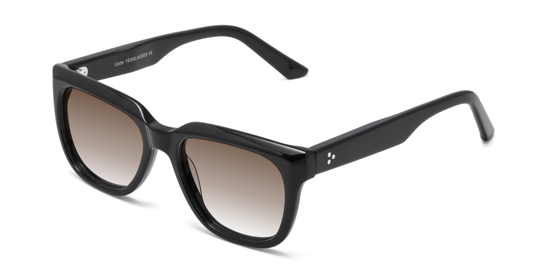 Angle of Cade in Black with Brown Gradient Lenses