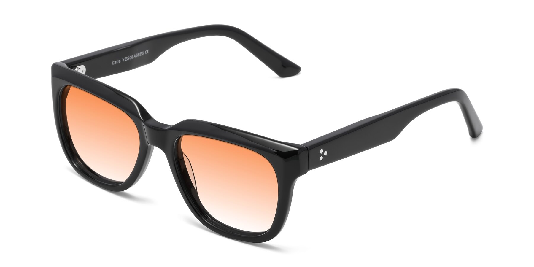 Angle of Cade in Black with Orange Gradient Lenses
