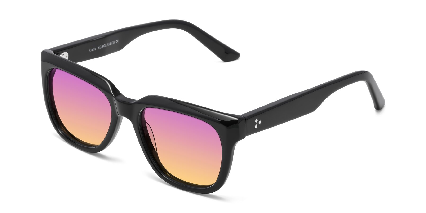 Angle of Cade in Black with Purple / Yellow Gradient Lenses