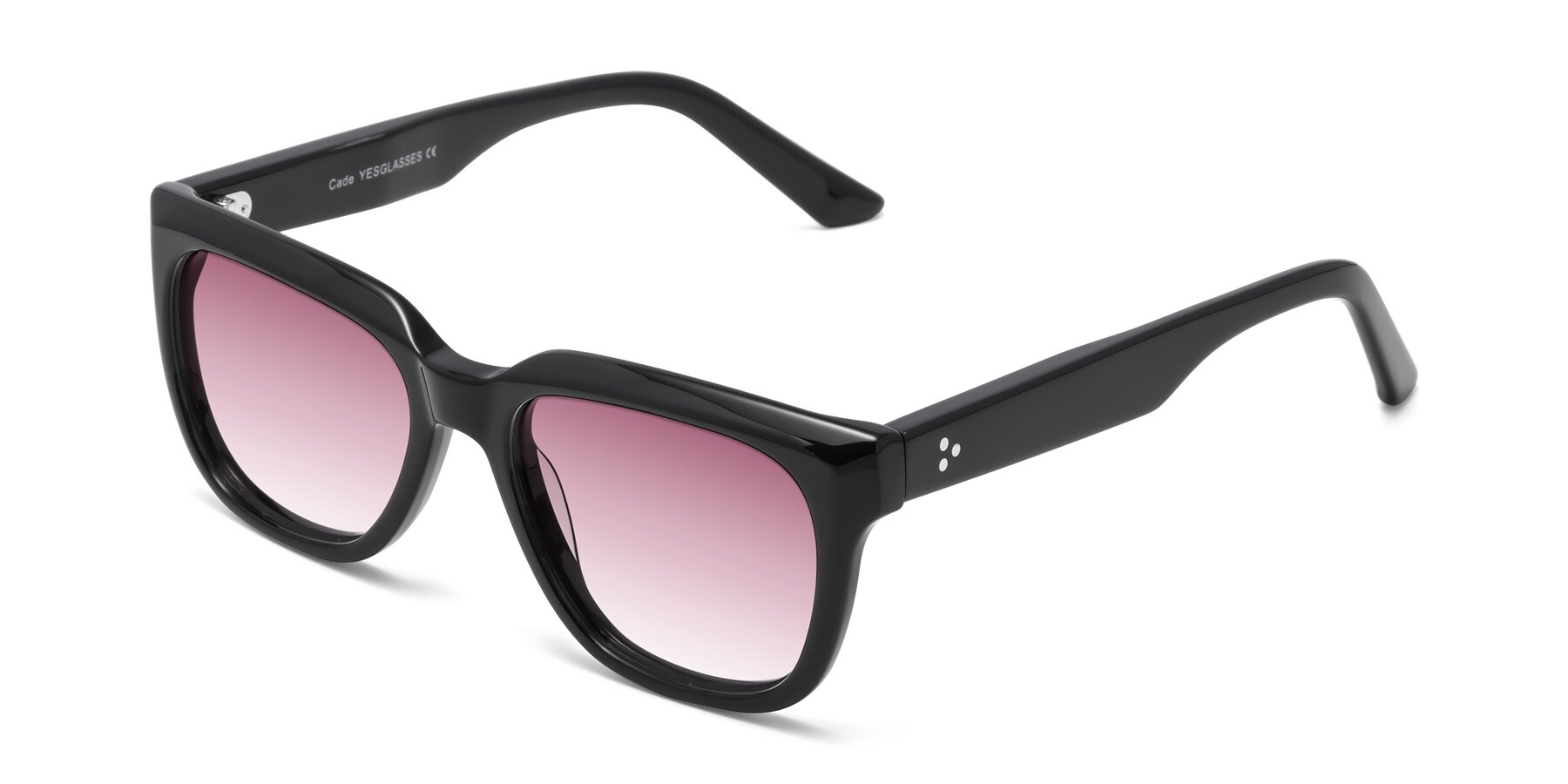 Angle of Cade in Black with Wine Gradient Lenses