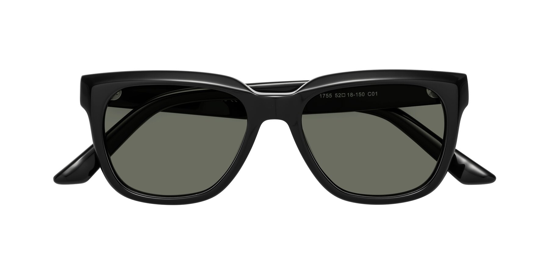 Folded Front of Cade in Black with Gray Polarized Lenses