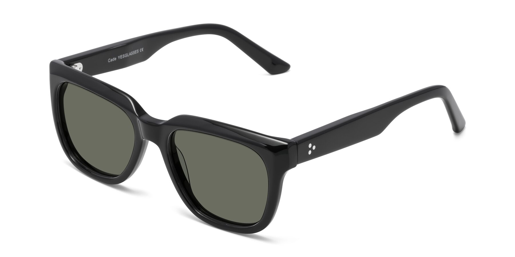Angle of Cade in Black with Gray Polarized Lenses