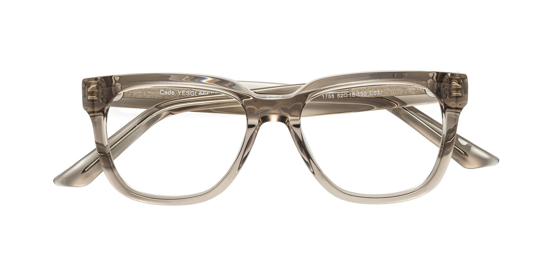 Folded Front of Cade in Champagne with Clear Blue Light Blocking Lenses