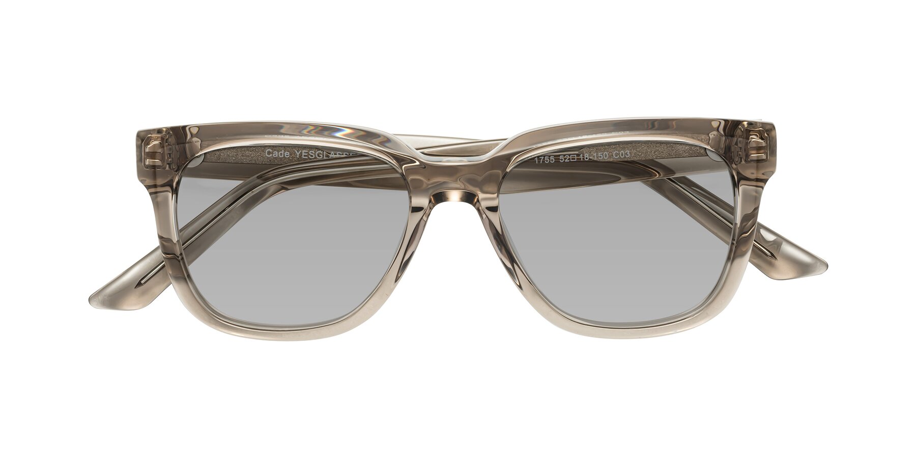 Folded Front of Cade in Champagne with Light Gray Tinted Lenses