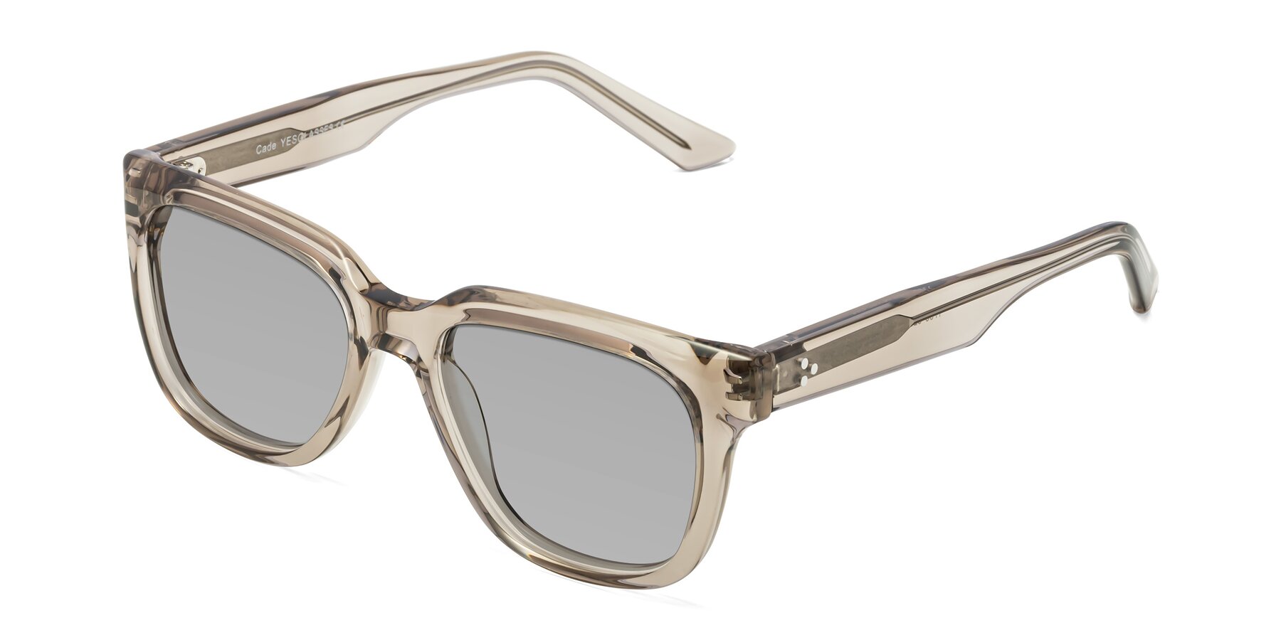 Angle of Cade in Champagne with Light Gray Tinted Lenses