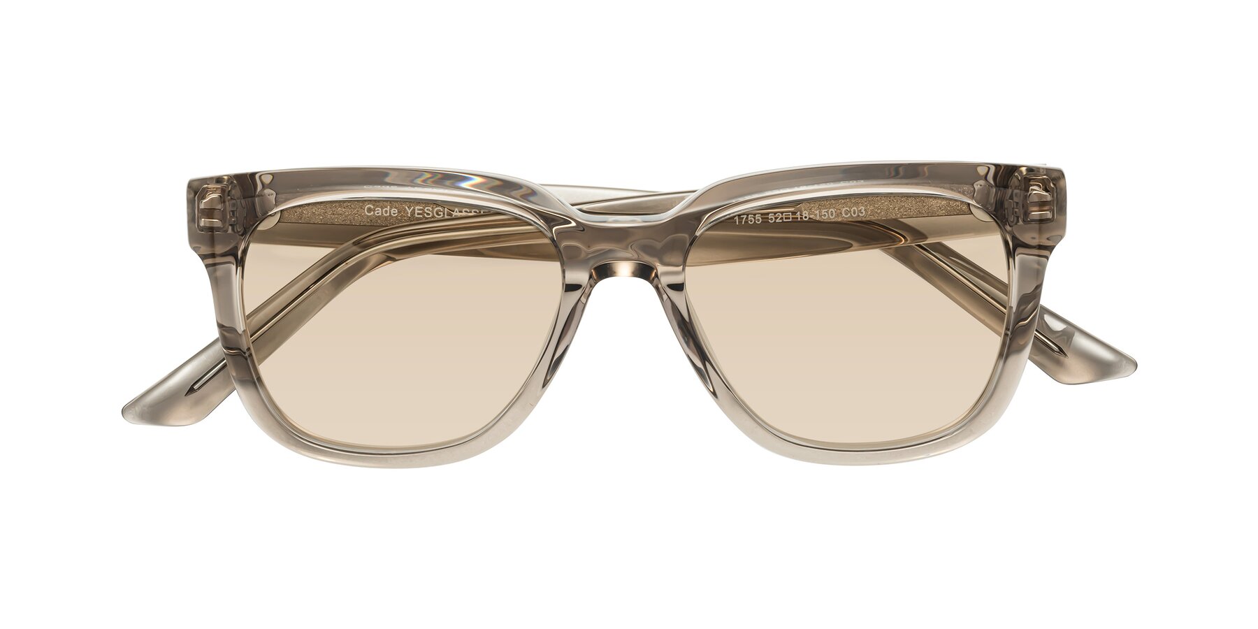 Folded Front of Cade in Champagne with Light Brown Tinted Lenses