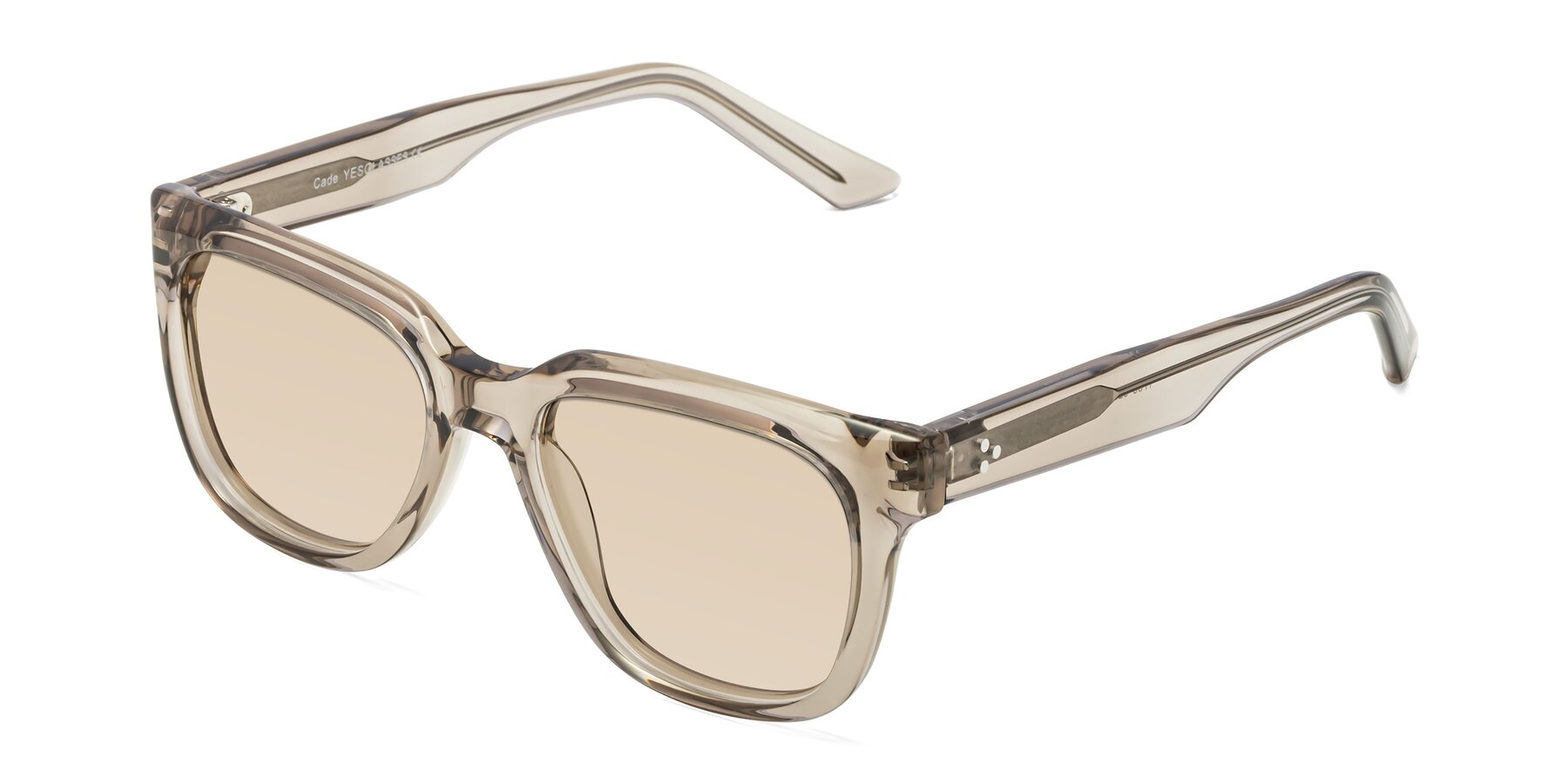 Angle of Cade in Champagne with Light Brown Tinted Lenses