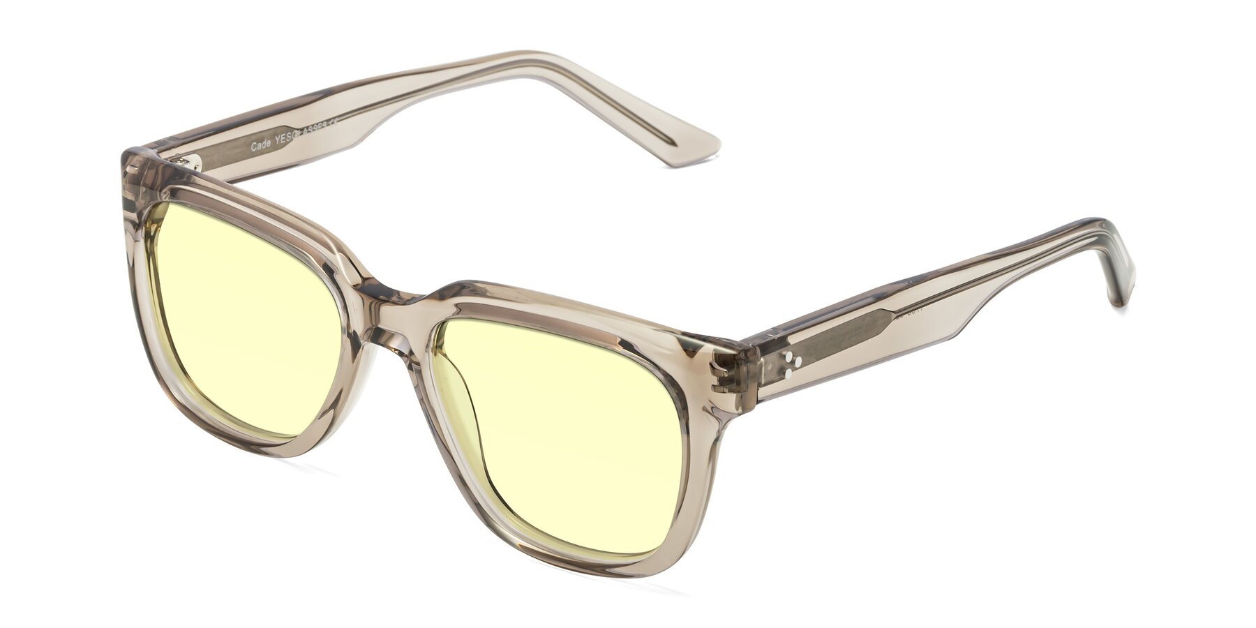 Angle of Cade in Champagne with Light Yellow Tinted Lenses