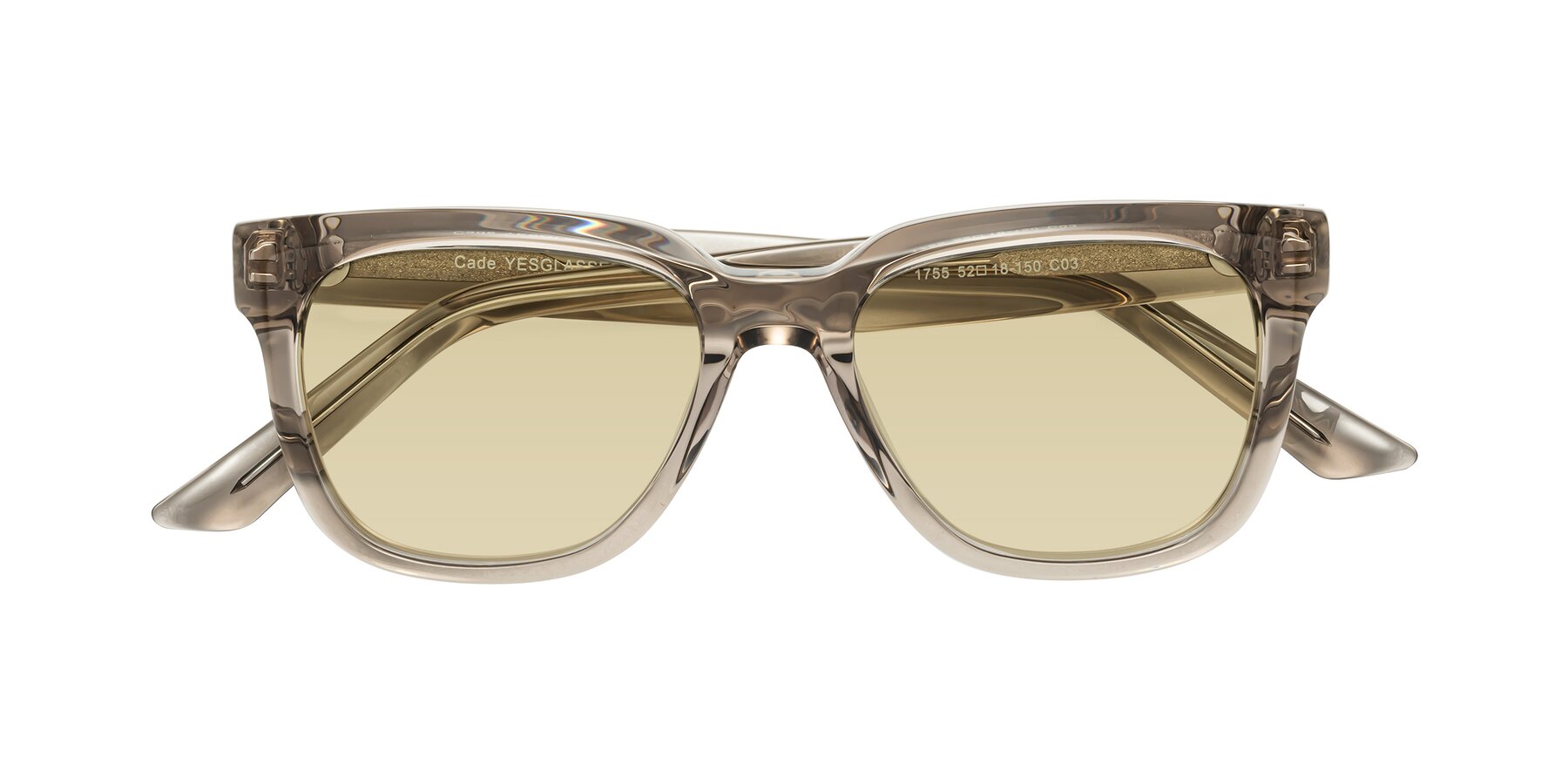 Folded Front of Cade in Champagne with Light Champagne Tinted Lenses