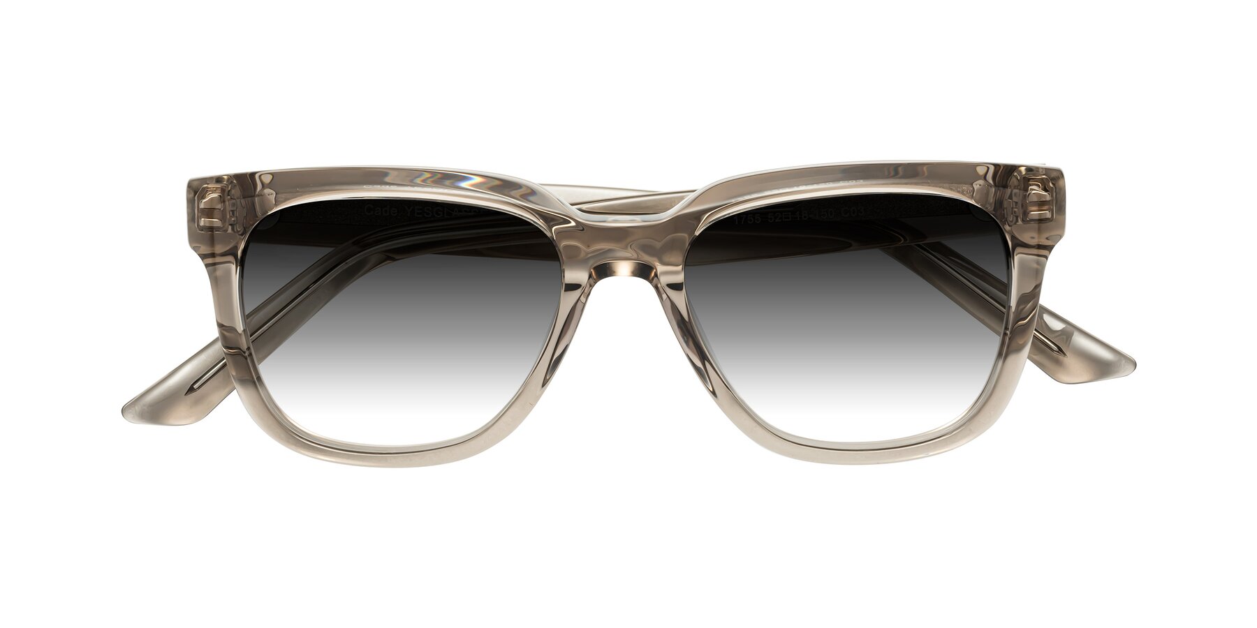 Folded Front of Cade in Champagne with Gray Gradient Lenses