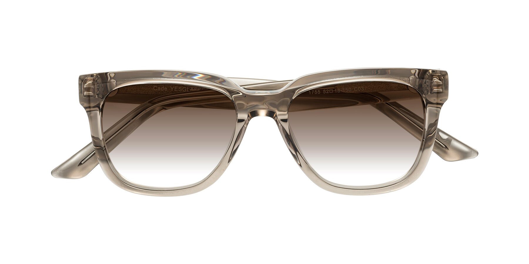 Folded Front of Cade in Champagne with Brown Gradient Lenses