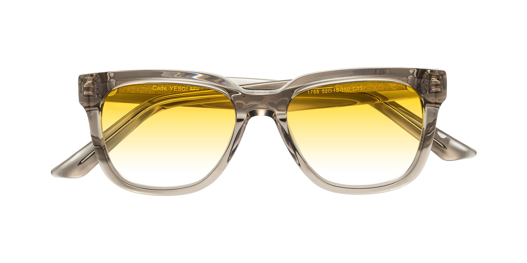 Folded Front of Cade in Champagne with Yellow Gradient Lenses