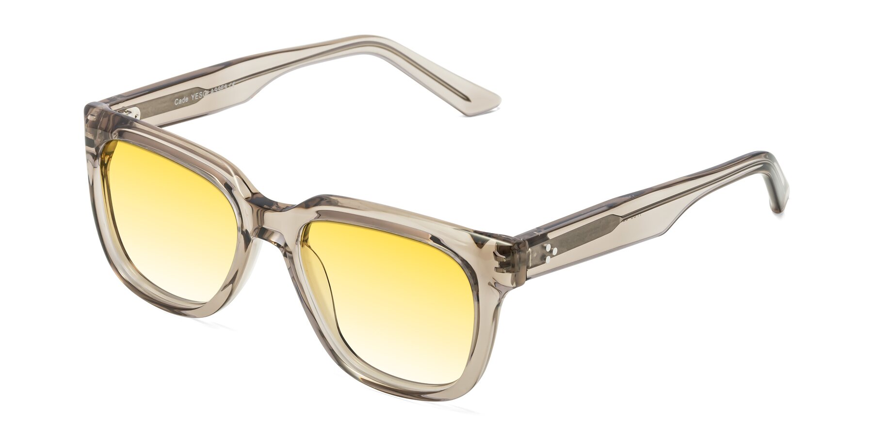 Angle of Cade in Champagne with Yellow Gradient Lenses