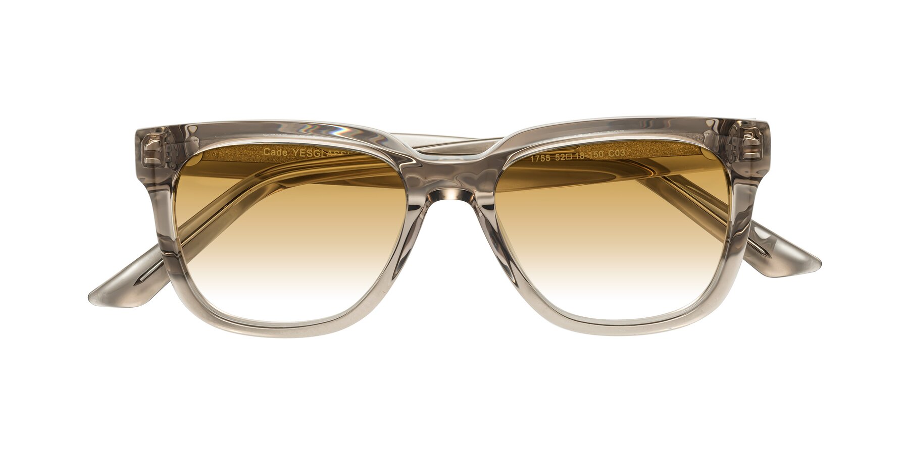 Folded Front of Cade in Champagne with Champagne Gradient Lenses