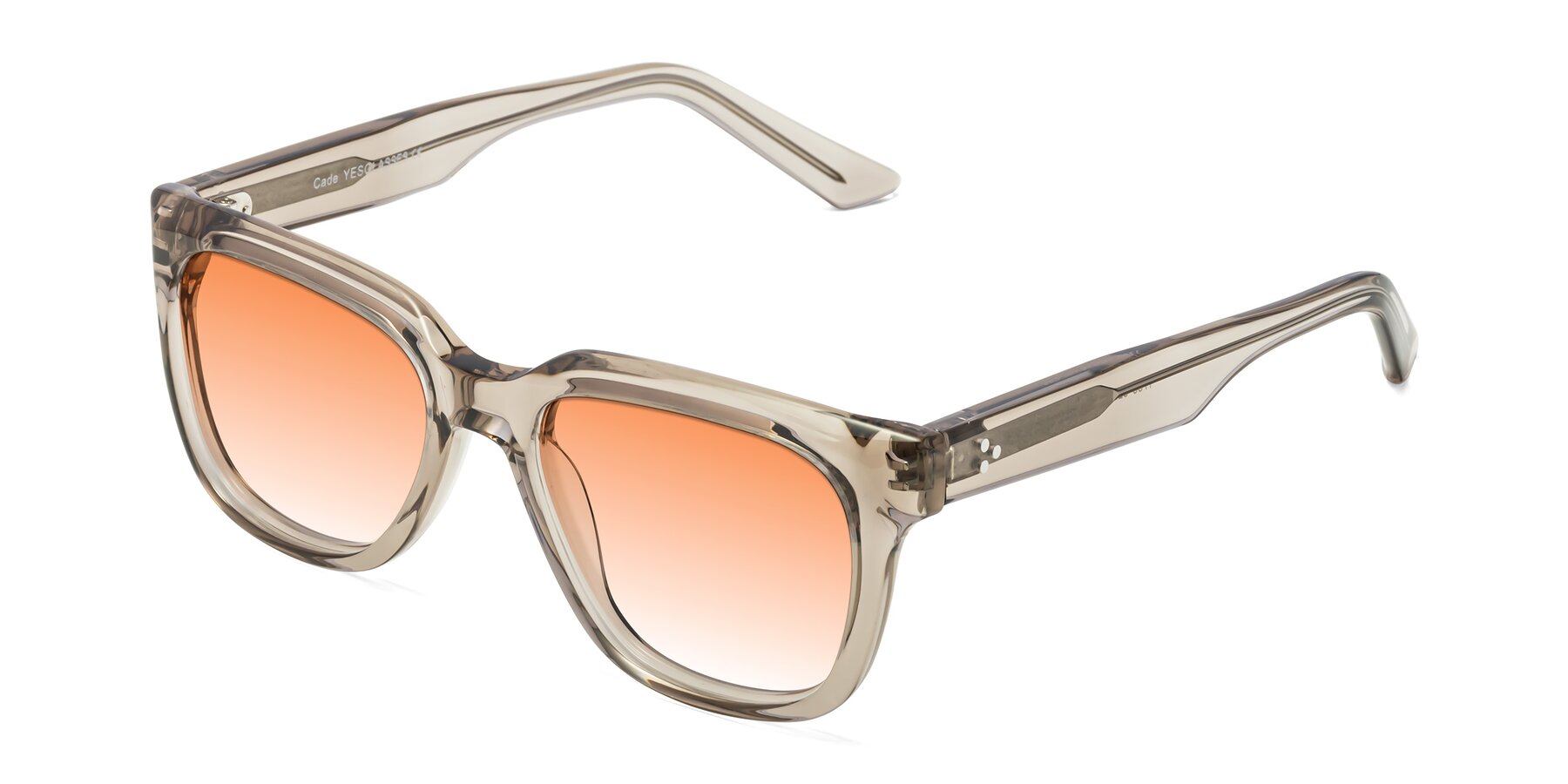 Angle of Cade in Champagne with Orange Gradient Lenses