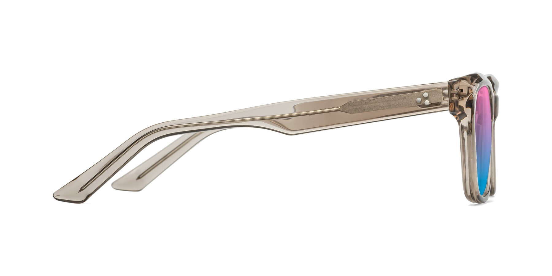 Side of Cade in Champagne with Pink / Blue Gradient Lenses