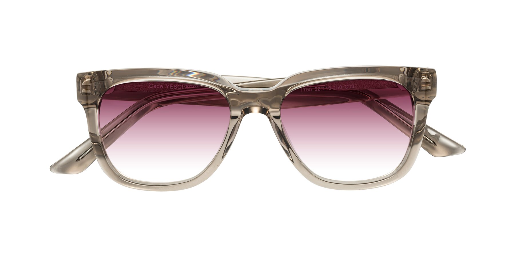 Folded Front of Cade in Champagne with Wine Gradient Lenses