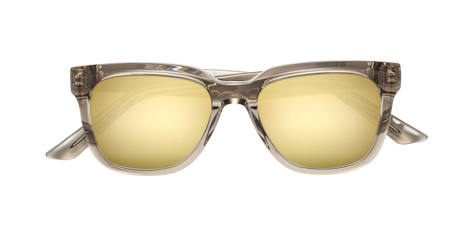 Folded Front of Cade in Champagne with Gold Mirrored Lenses