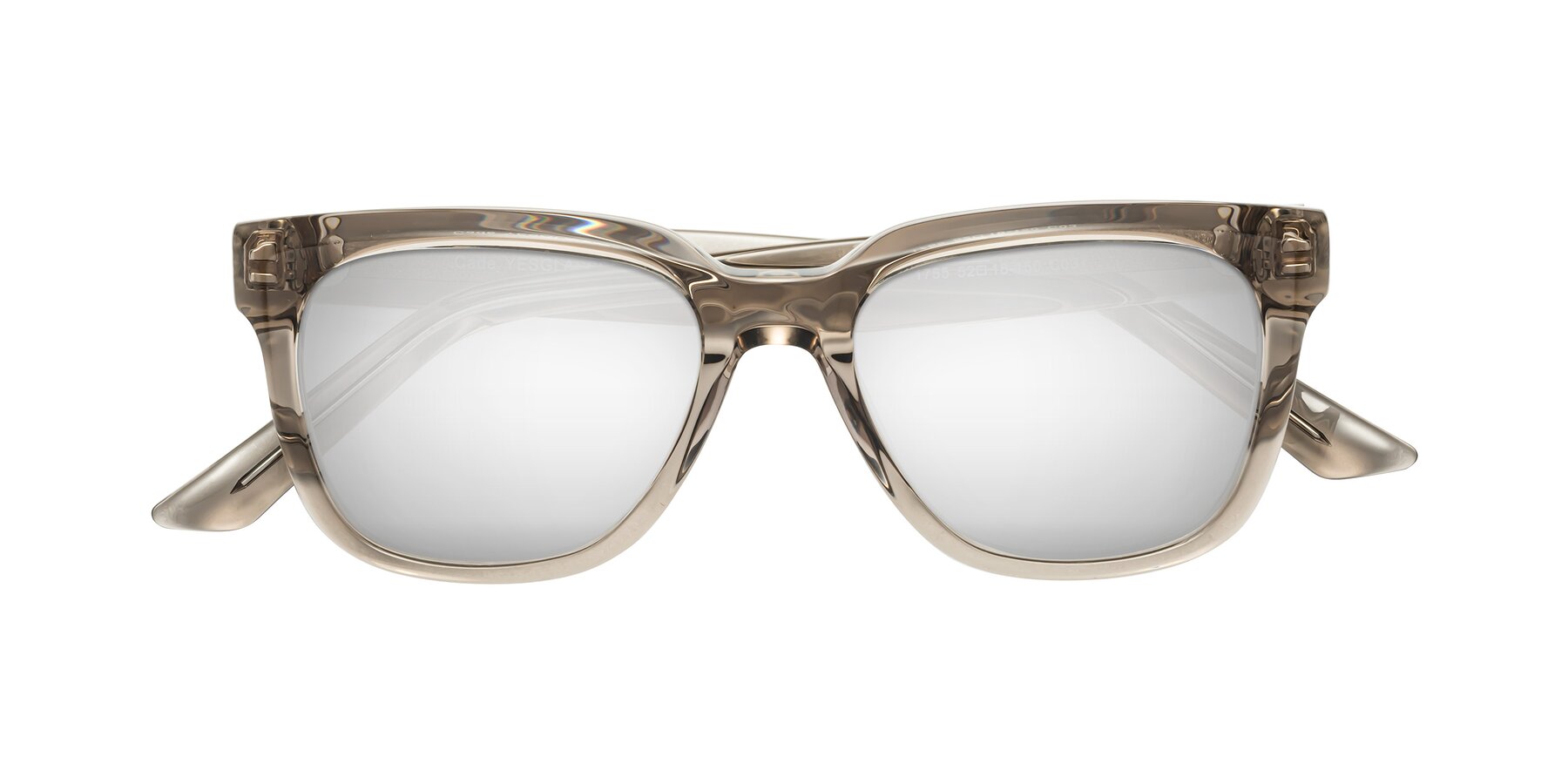 Folded Front of Cade in Champagne with Silver Mirrored Lenses