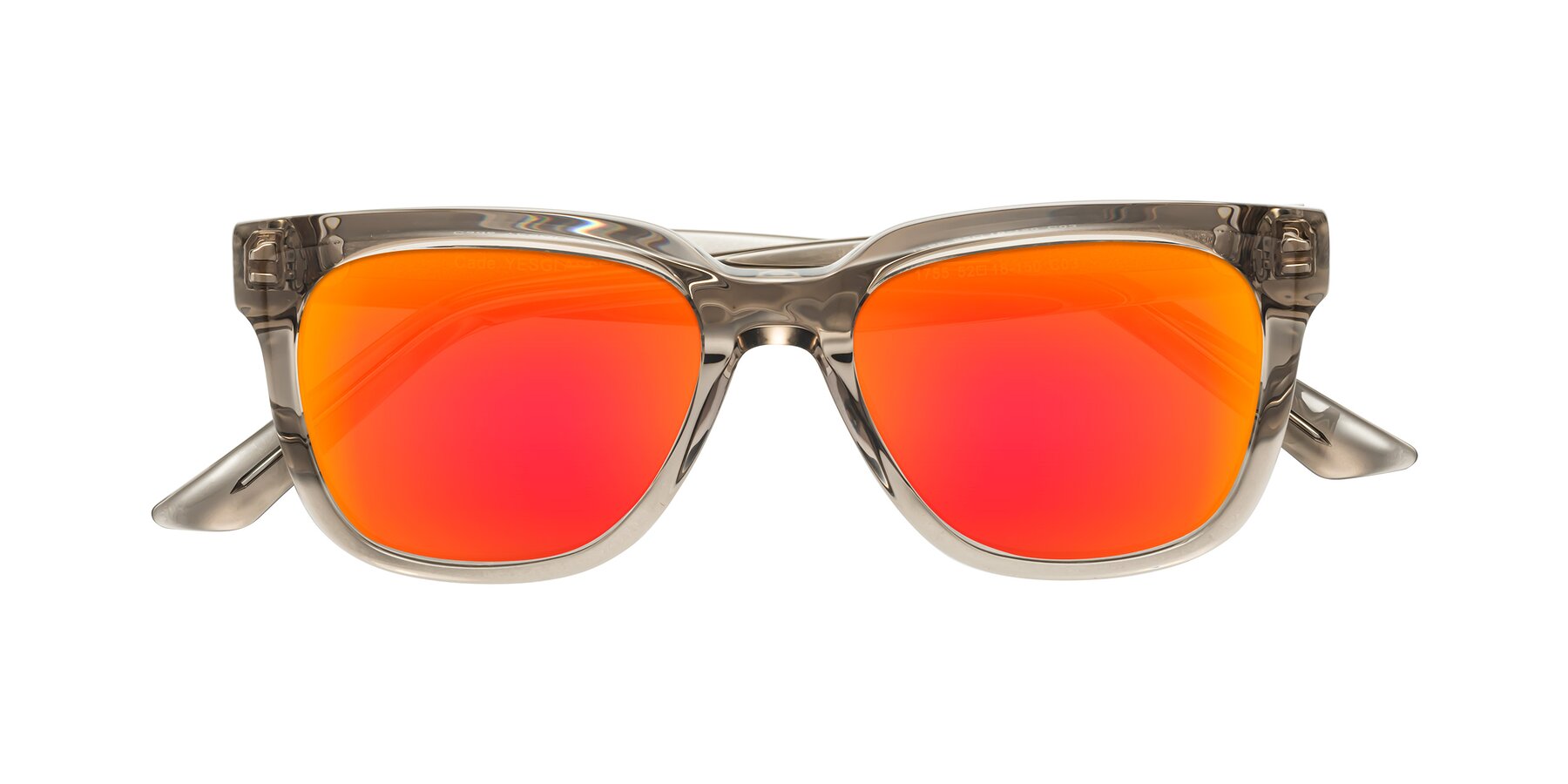 Folded Front of Cade in Champagne with Red Gold Mirrored Lenses