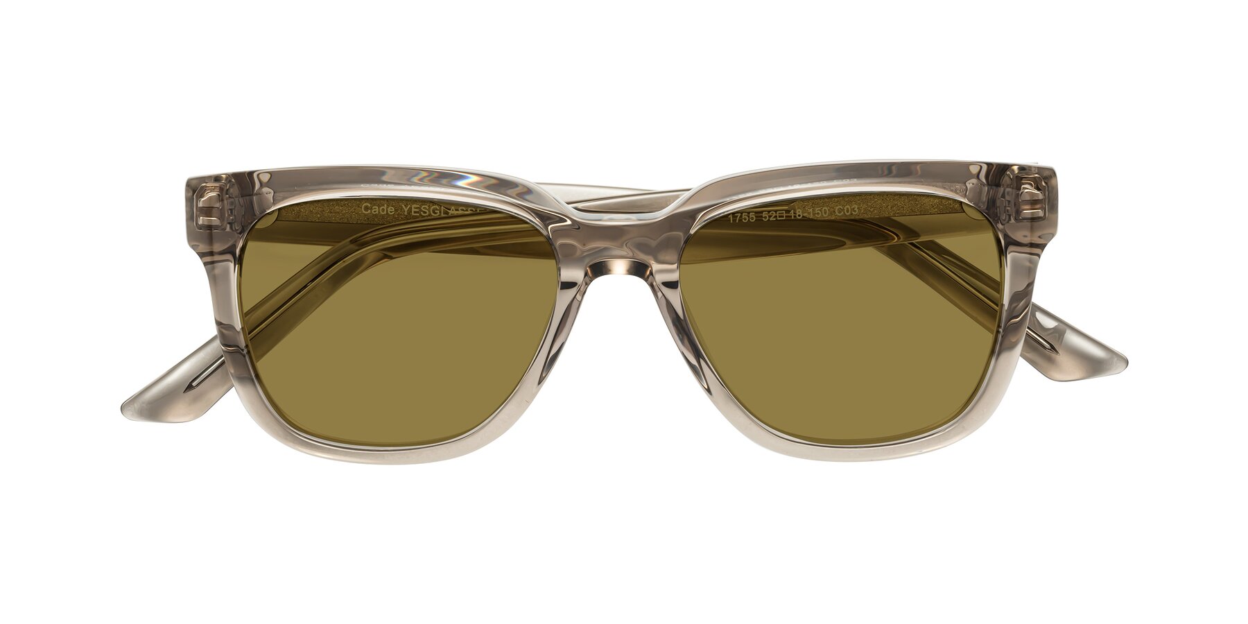 Folded Front of Cade in Champagne with Brown Polarized Lenses