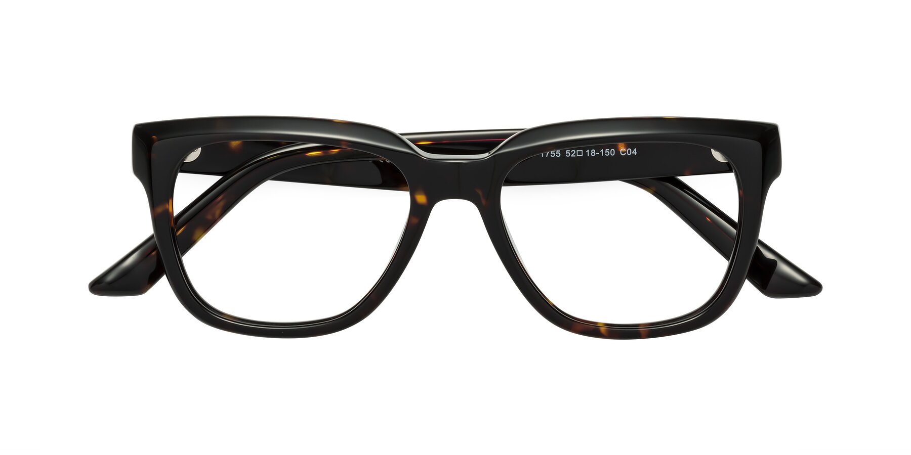 Folded Front of Cade in Tortoise with Clear Blue Light Blocking Lenses